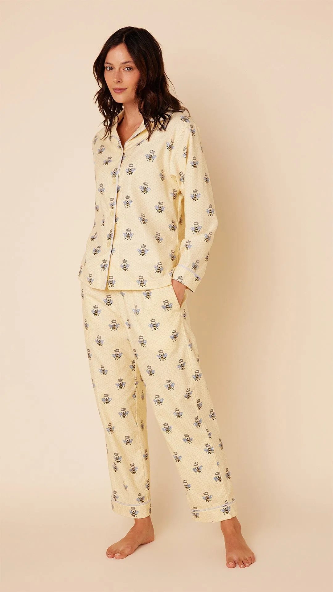 Queen Bee Flannel Pajama - Honey sold by the cat's pajamas