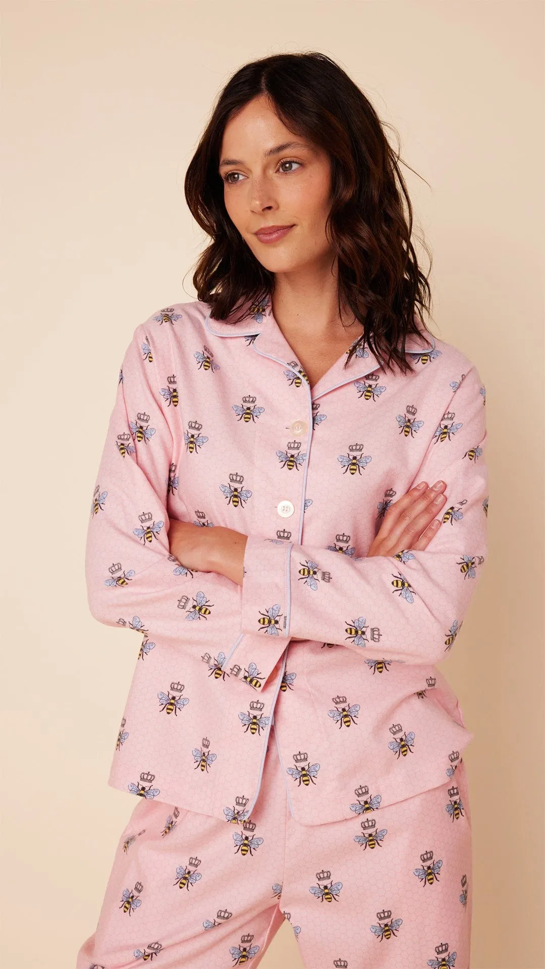 Queen Bee Flannel Pajama - Pink sold by the cat's pajamas product image thumbnail 3