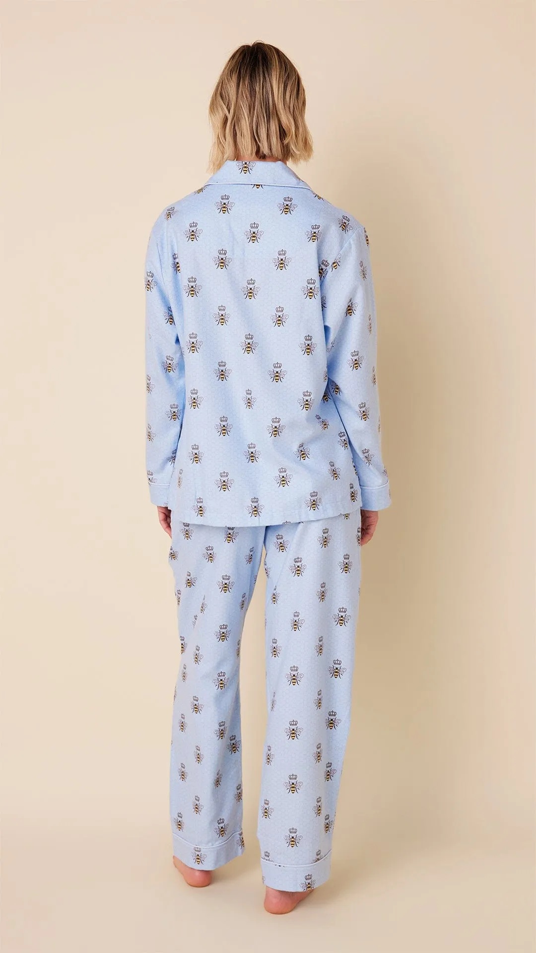 Queen Bee Flannel Pajama - Blue sold by the cat's pajamas product image thumbnail 2