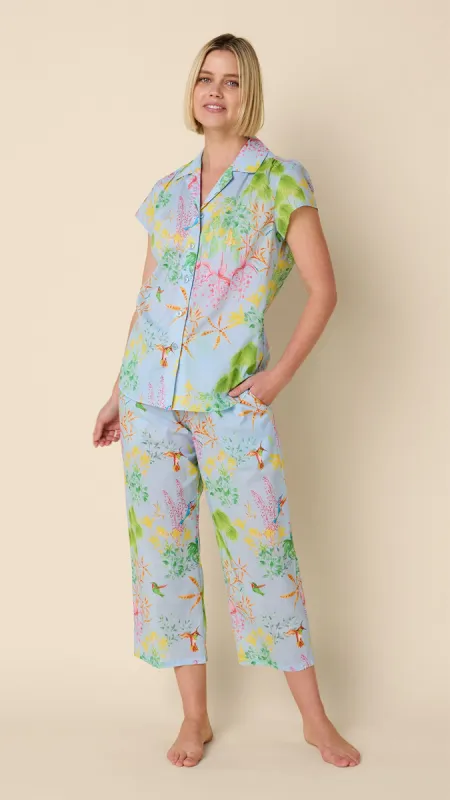 Hummingbird Voile Capri sold by the cat's pajamas