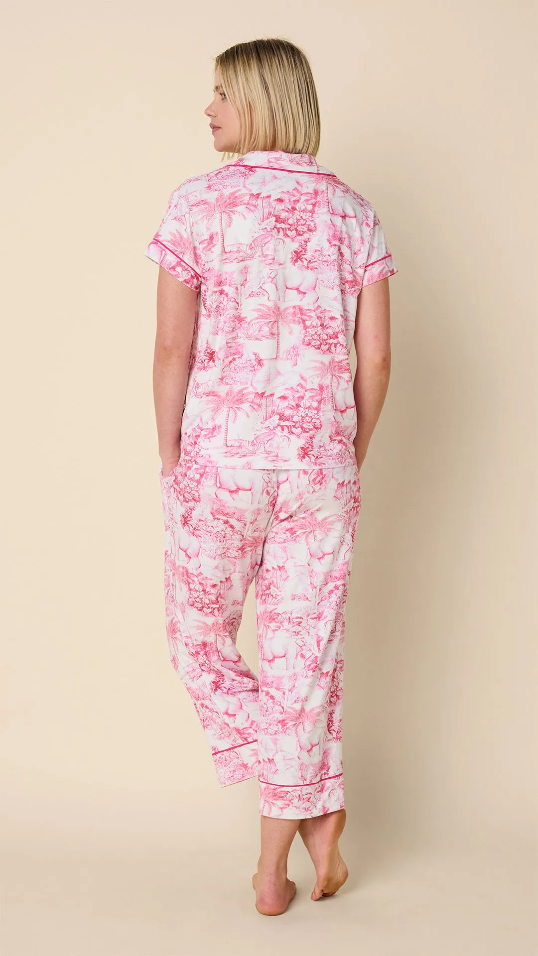 Palm Grove Toile Pima Knit Capri Set sold by the cat's pajamas product image thumbnail 3