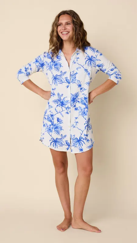 Bluebird Blossom Pima Knit Night Shirt sold by the cat's pajamas
