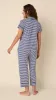 Essential Stripe Pima Knit Capri Set - Navy sold by the cat's pajamas