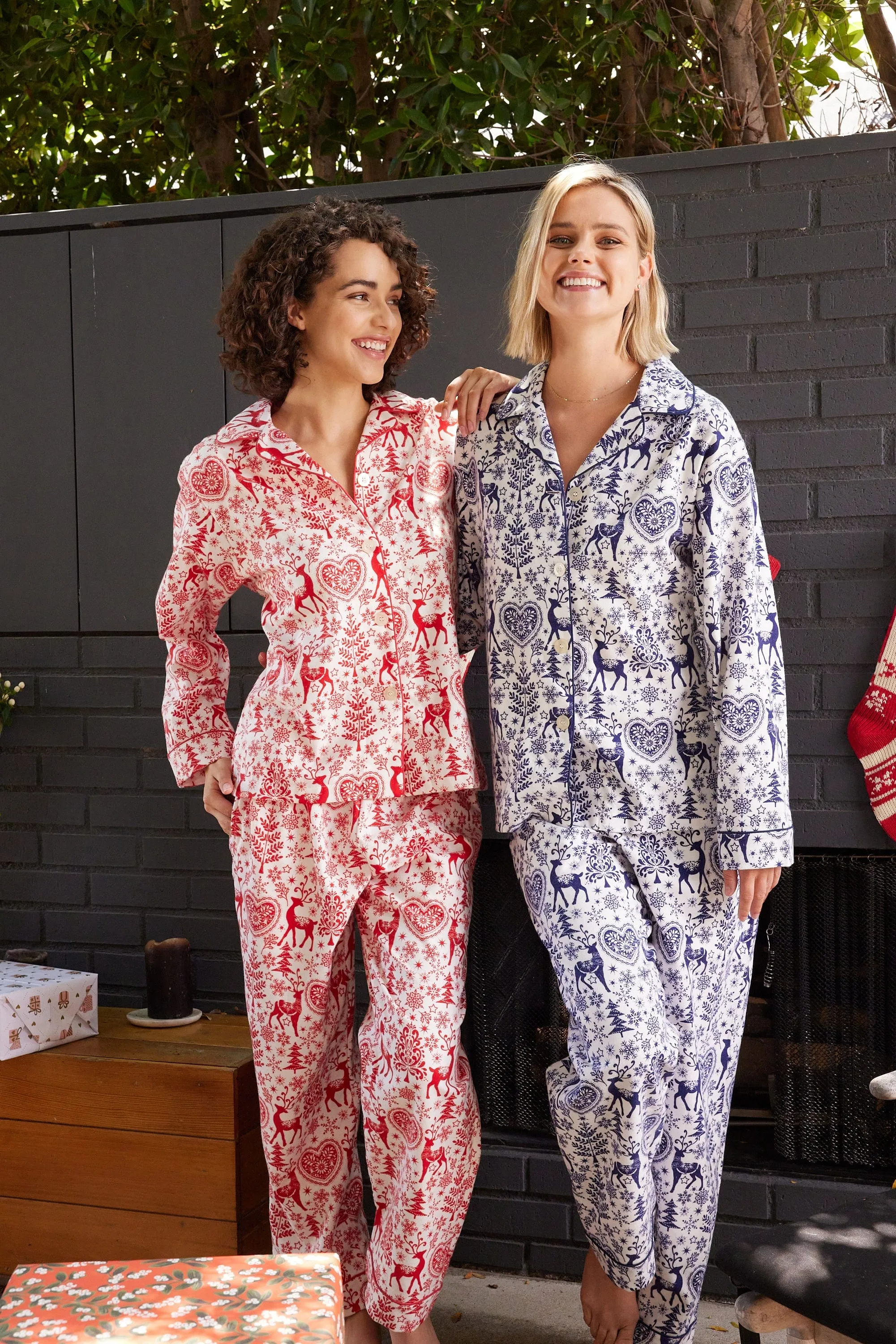 Holly Jolly Flannel Pajama - Blue sold by the cat's pajamas product image thumbnail 4