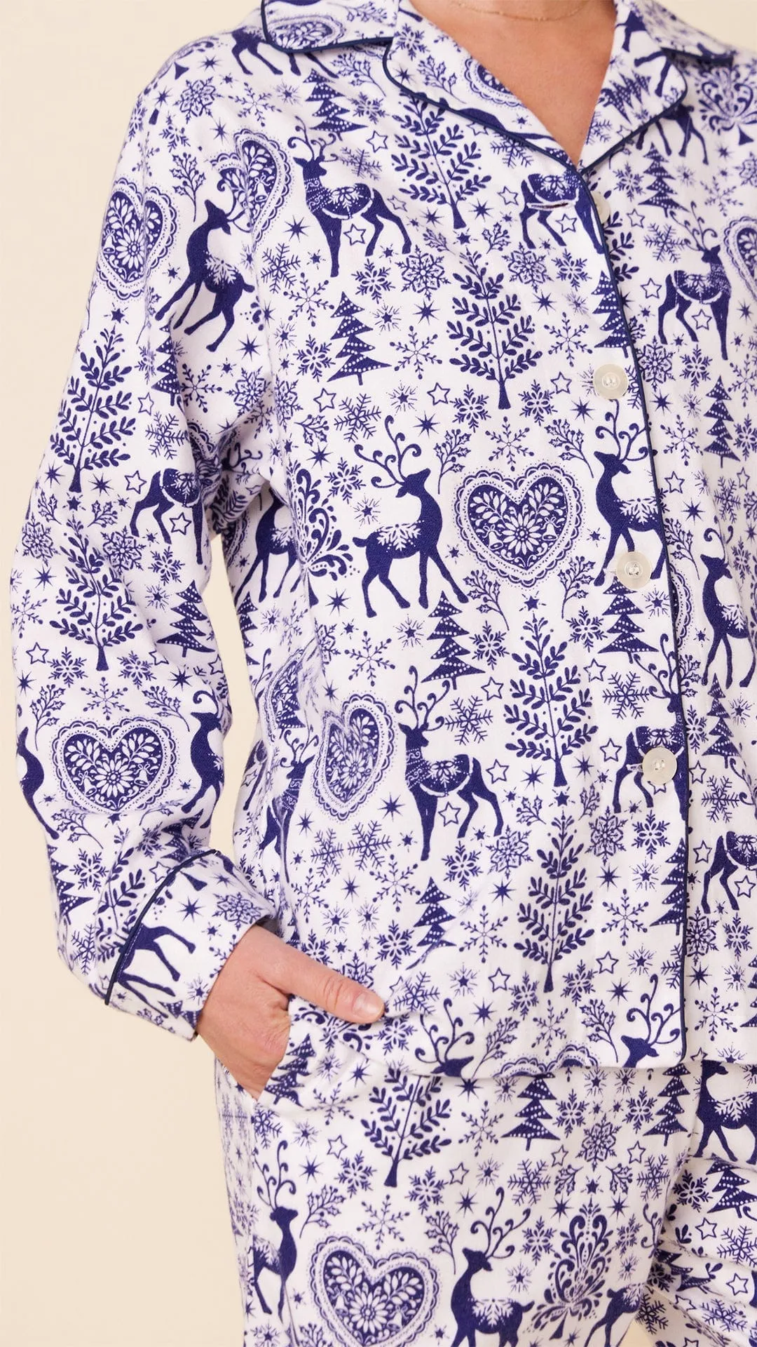 Holly Jolly Flannel Pajama - Blue sold by the cat's pajamas product image thumbnail 2