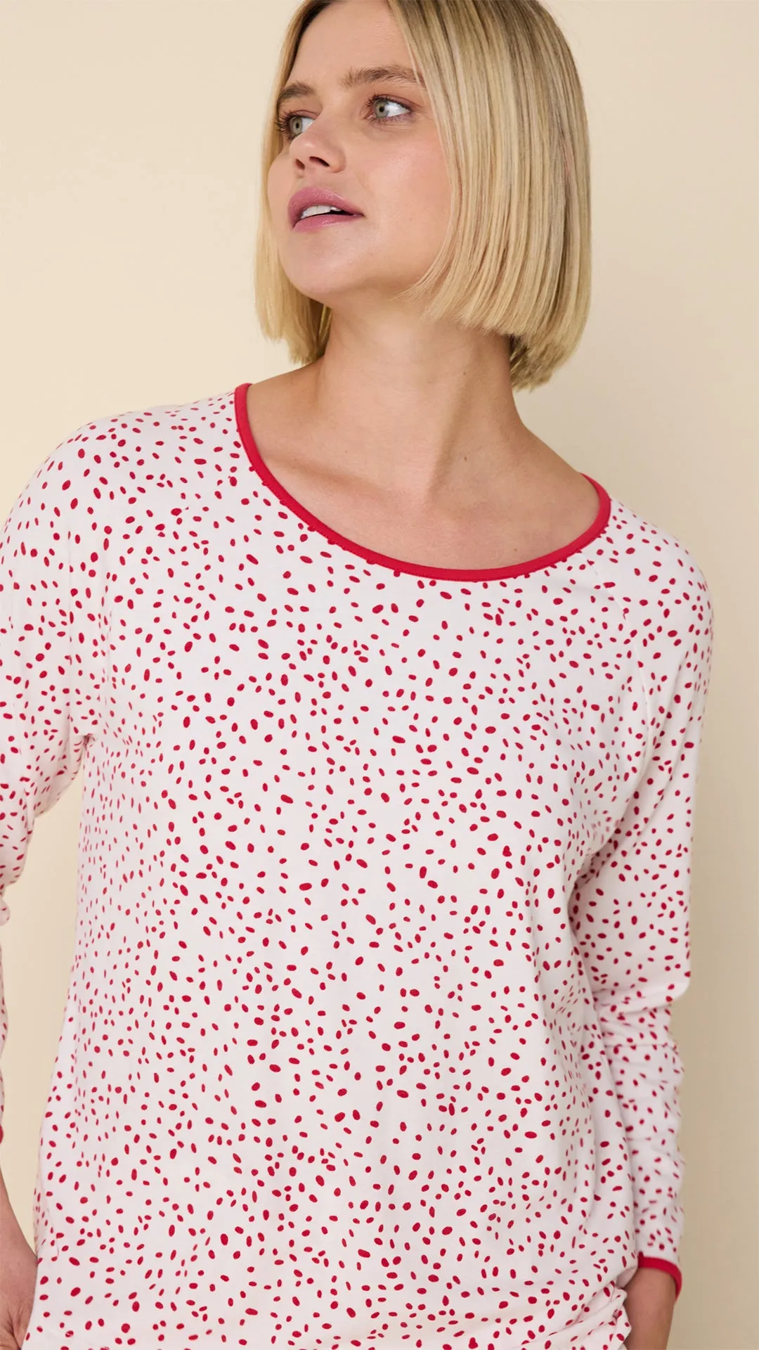 Confetti Dot Pima Knit Simple Set - Red sold by the cat's pajamas product image thumbnail 2