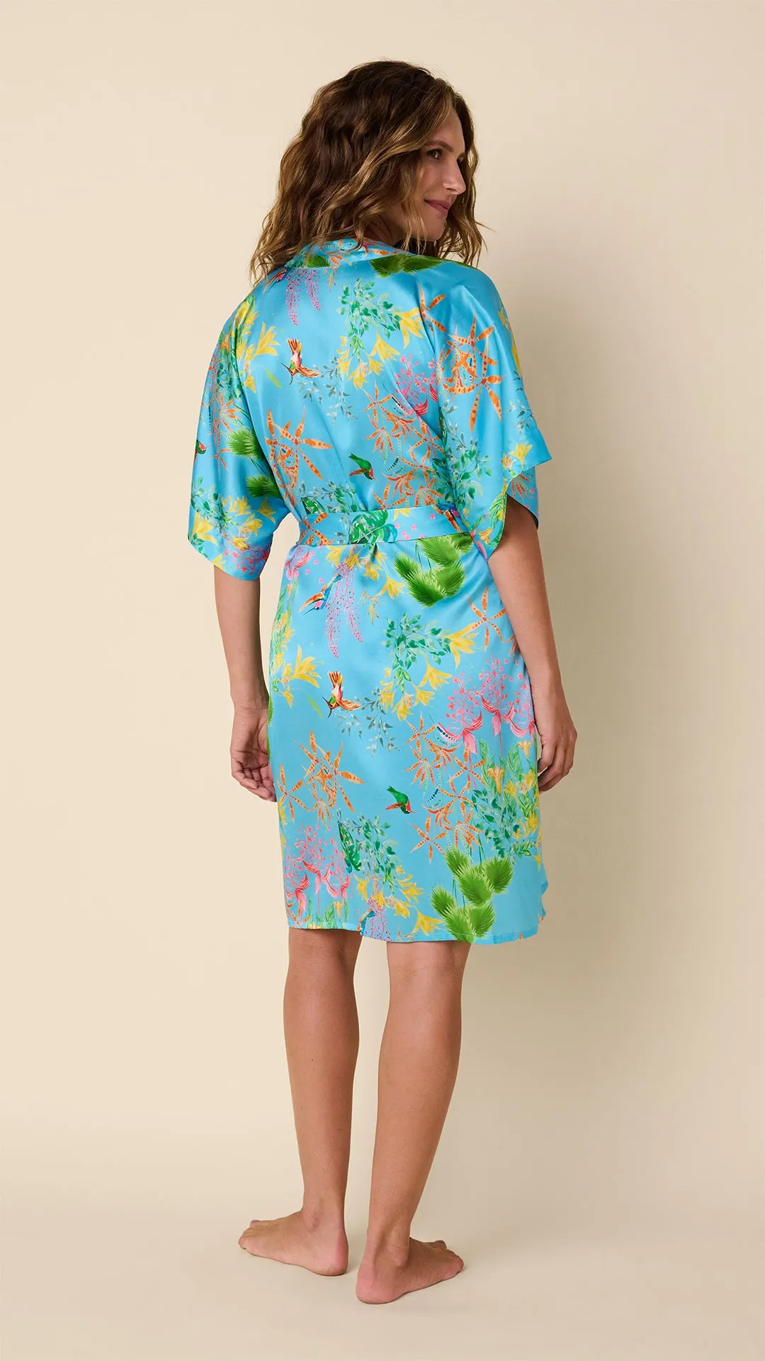 Hummingbird Silk Kimono Robe sold by the cat's pajamas product image thumbnail 3