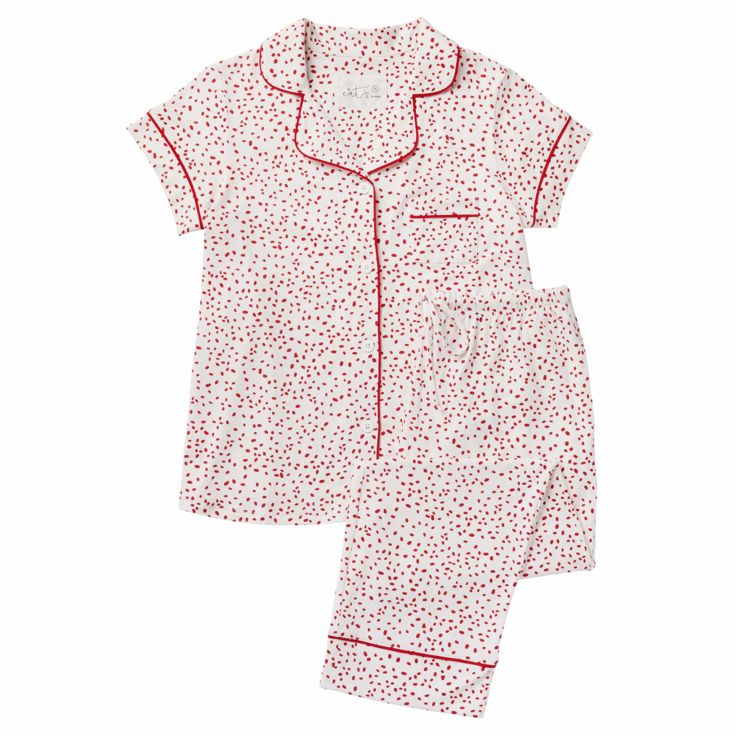 Confetti Dot Pima Knit Capri - Red sold by the cat's pajamas product image thumbnail 2