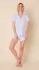 Heritage Stripe Pima Knit Short Set - Blue sold by the cat's pajamas
