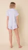 Heritage Stripe Pima Knit Short Set - Blue sold by the cat's pajamas