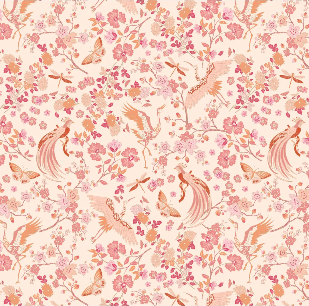 Coral Bird Voile Capri sold by the cat's pajamas product image thumbnail 4