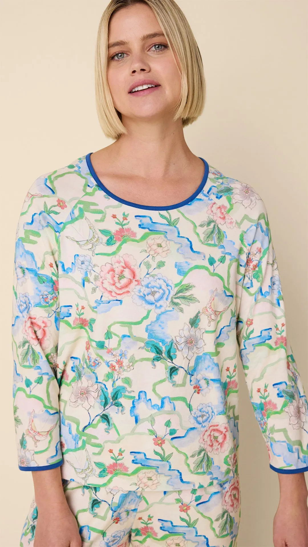 Butterfly Floral Pima Knit Simple Set sold by the cat's pajamas product image thumbnail 2