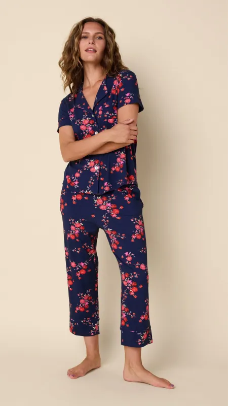 Roses Pima Knit Capri Set sold by the cat's pajamas