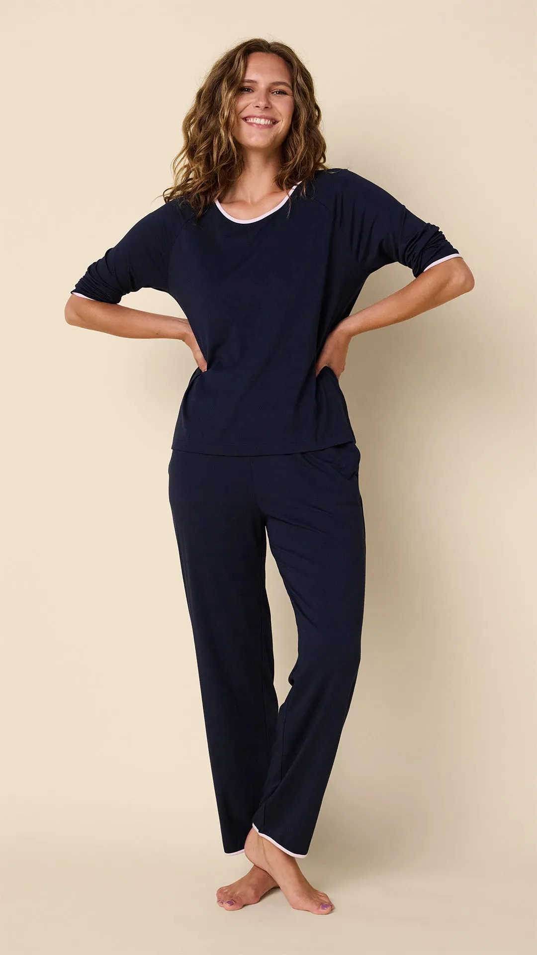 Classic Pima Knit Simple Set - Black sold by the cat's pajamas