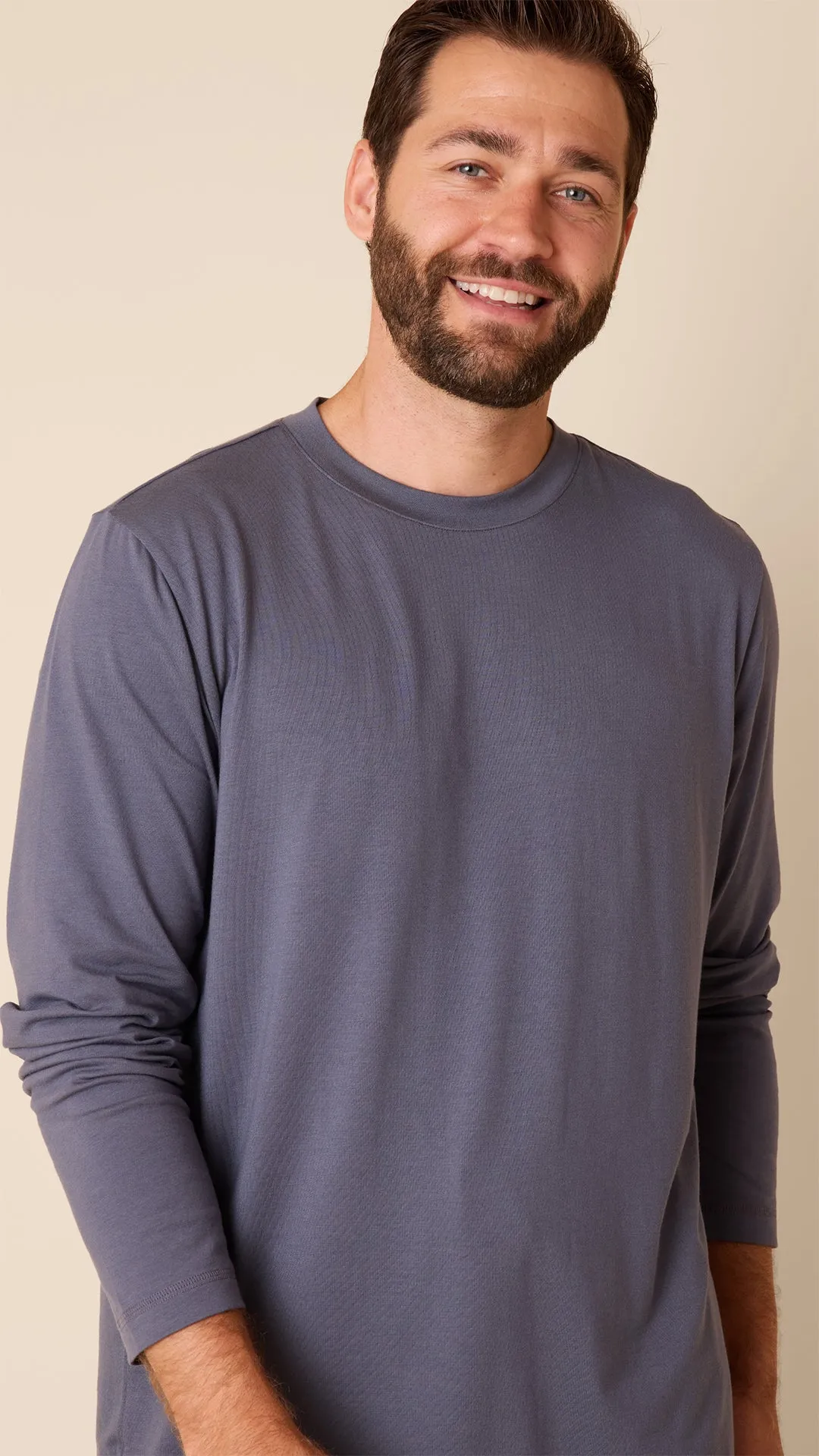 Classic Men's Pima Knit Pullover Set - Steel sold by the cat's pajamas product image thumbnail 2