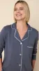 Classic Pima Knit Long-Sleeved Pajama - Steel Blue/Ivory sold by the cat's pajamas