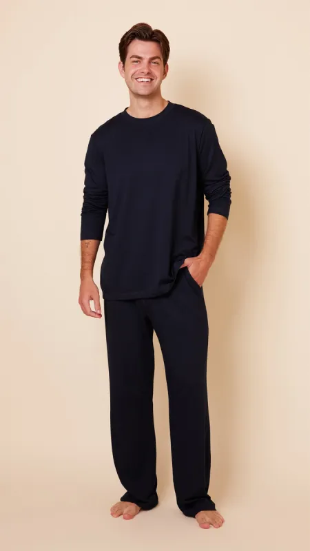 Classic Men's Pima Knit Pullover Set - Midnight sold by the cat's pajamas