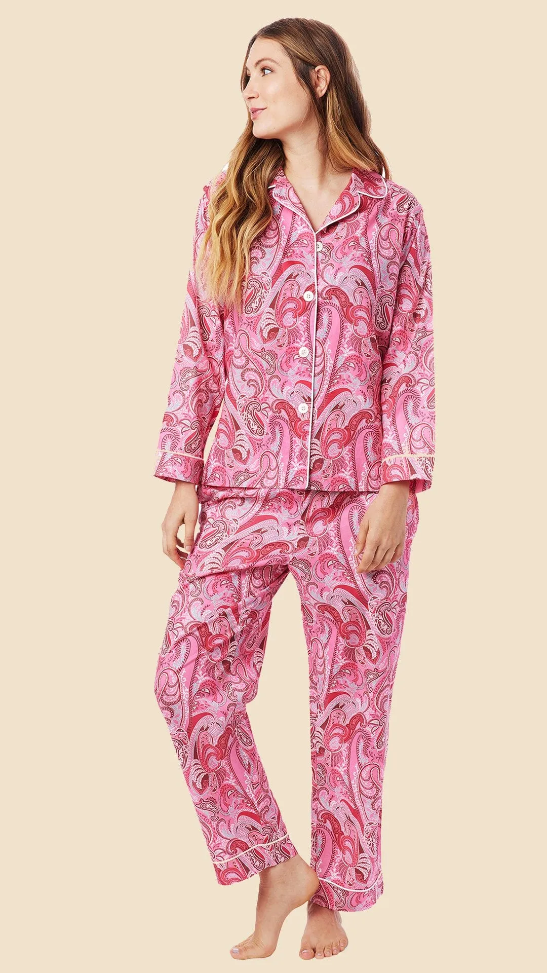 Pretty in Paisley Luxe Pima Pajama sold by the cat's pajamas
