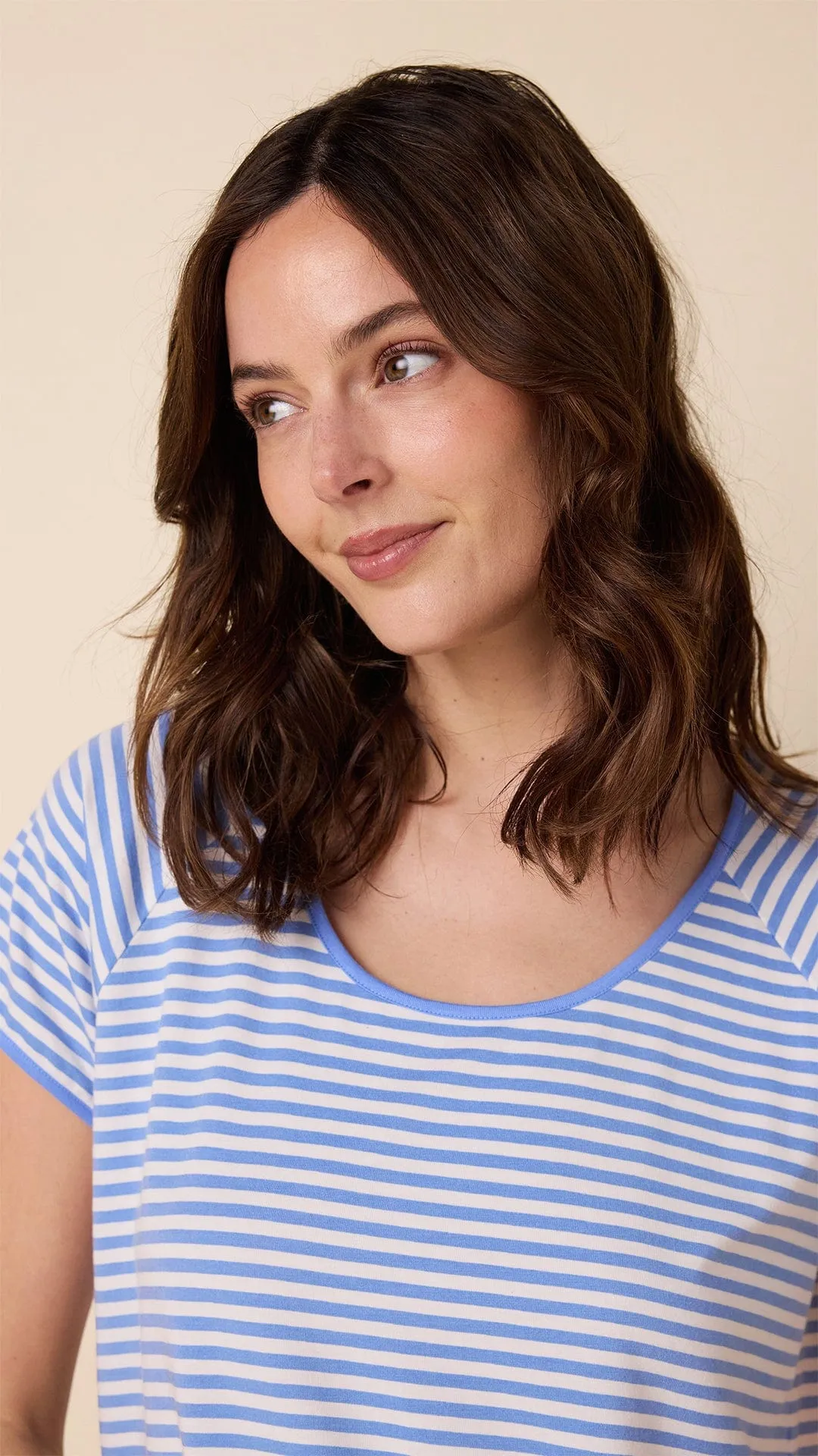 Essential Stripe Pima Knit Simple Short Set - Provence sold by the cat's pajamas product image thumbnail 2