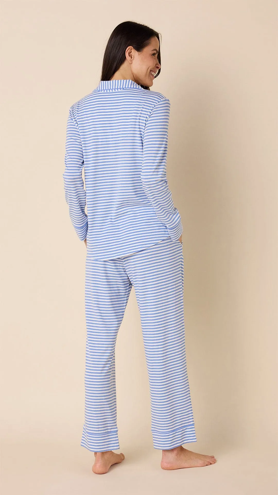 Essential Stripe Pima Knit Pajama - Provence sold by the cat's pajamas product image thumbnail 3