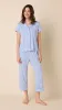 Essential Stripe Pima Knit Capri Set - Provence sold by the cat's pajamas