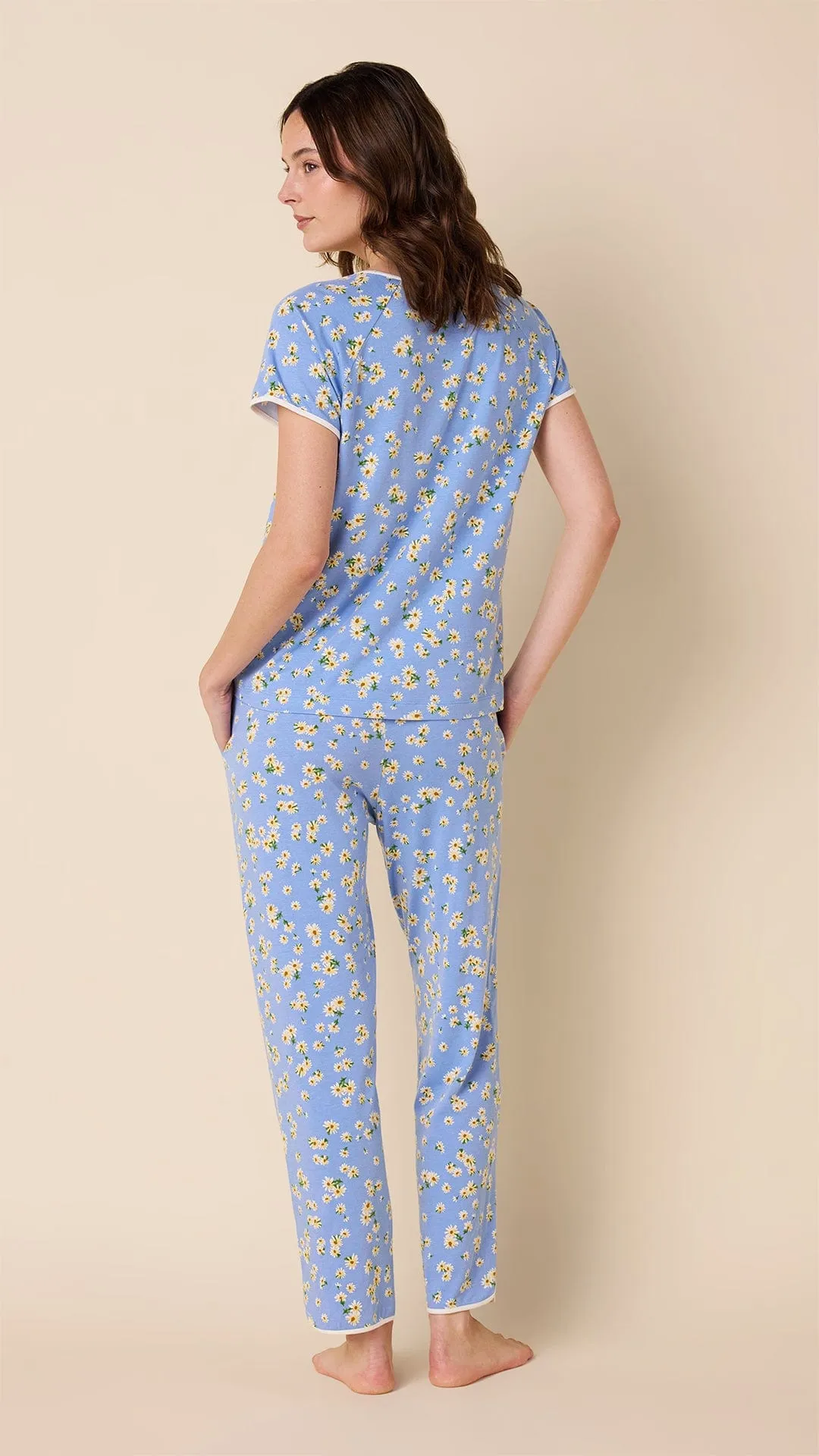 Marguerite Pima Knit Short-Sleeved Simple Set sold by the cat's pajamas product image thumbnail 3