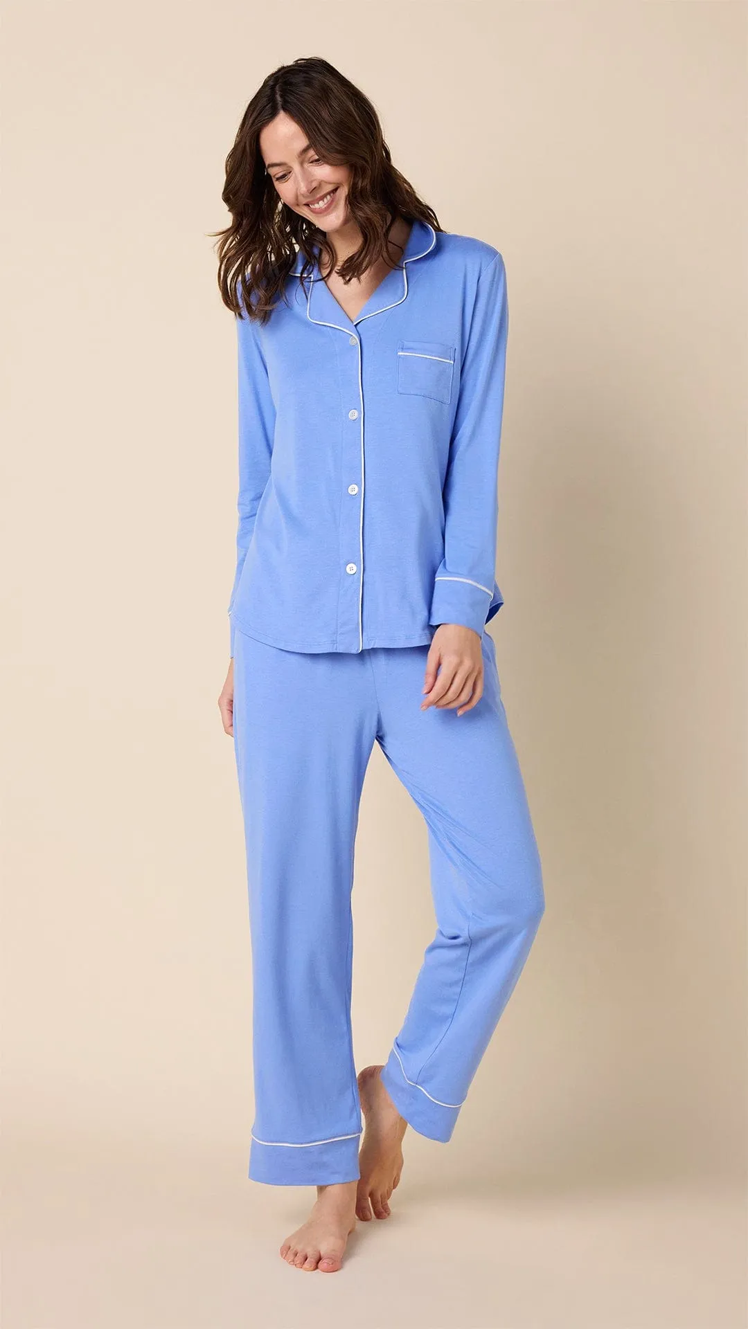 Classic Pima Knit Pajama - Provence sold by the cat's pajamas