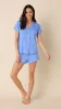 Classic Pima Knit Short Set - Provence sold by the cat's pajamas
