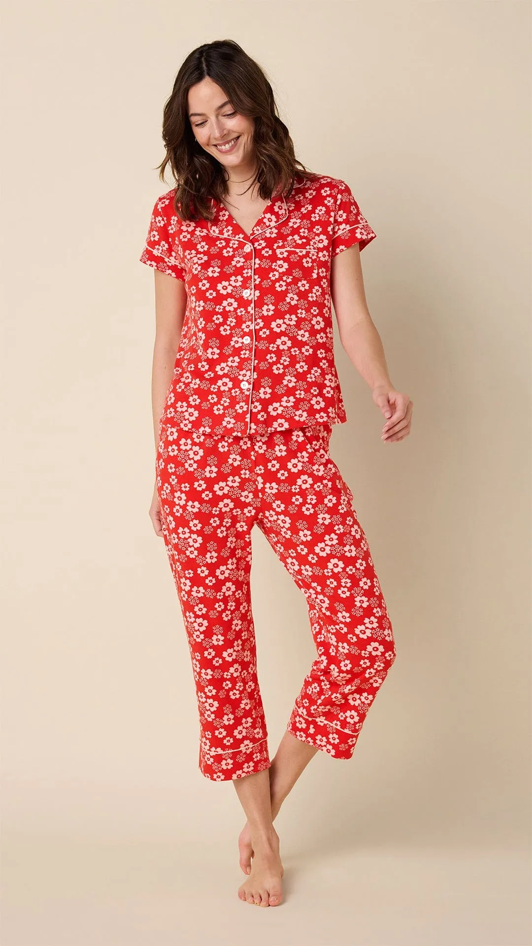 Cece Pima Knit Capri Set sold by the cat's pajamas