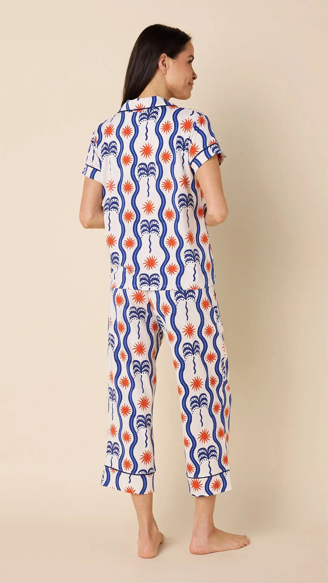 Red, White & Breeze Pima Knit Capri Set sold by the cat's pajamas product image thumbnail 3