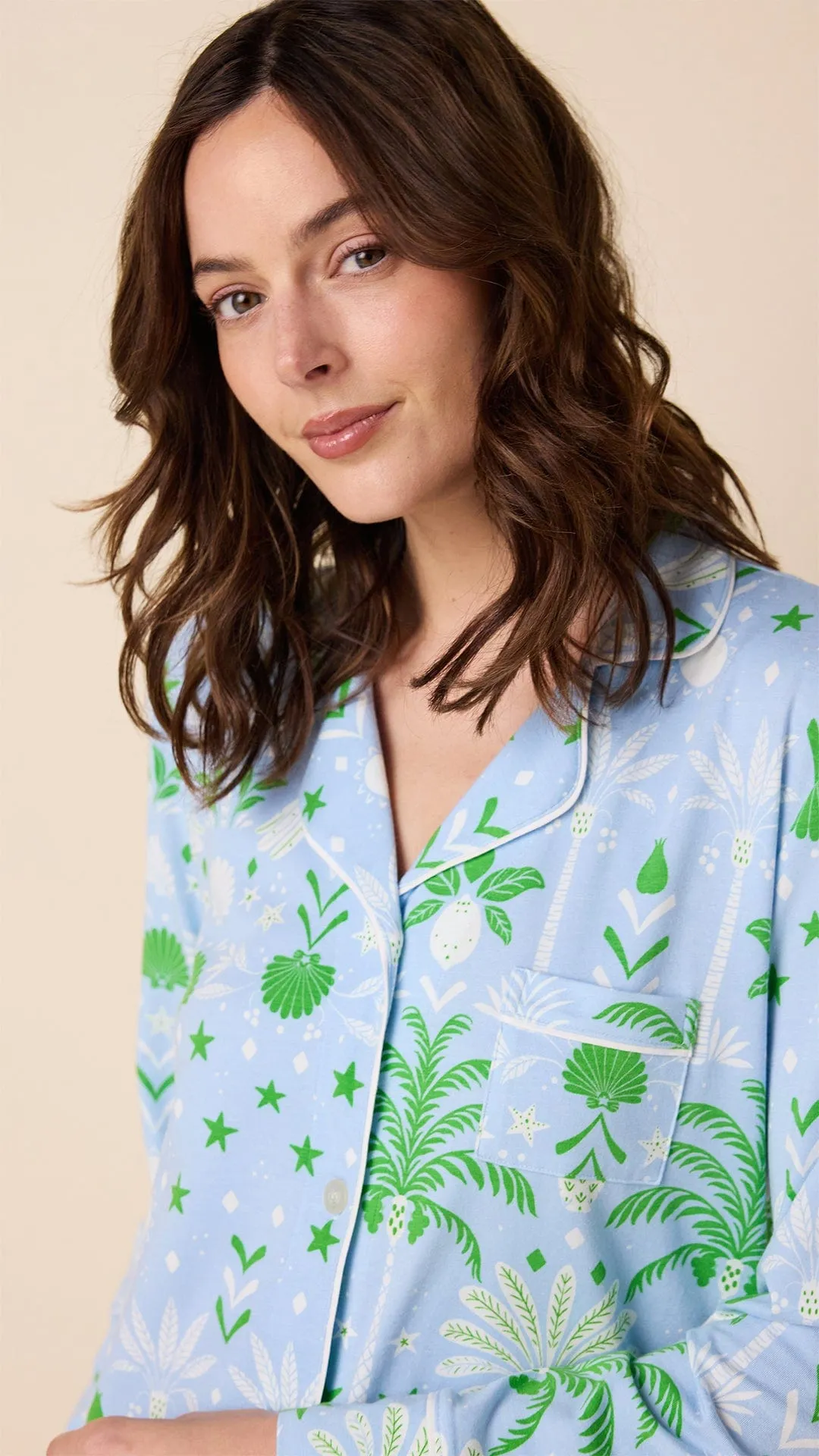 Tropicana Palm Pima Knit Pajama sold by the cat's pajamas product image thumbnail 2