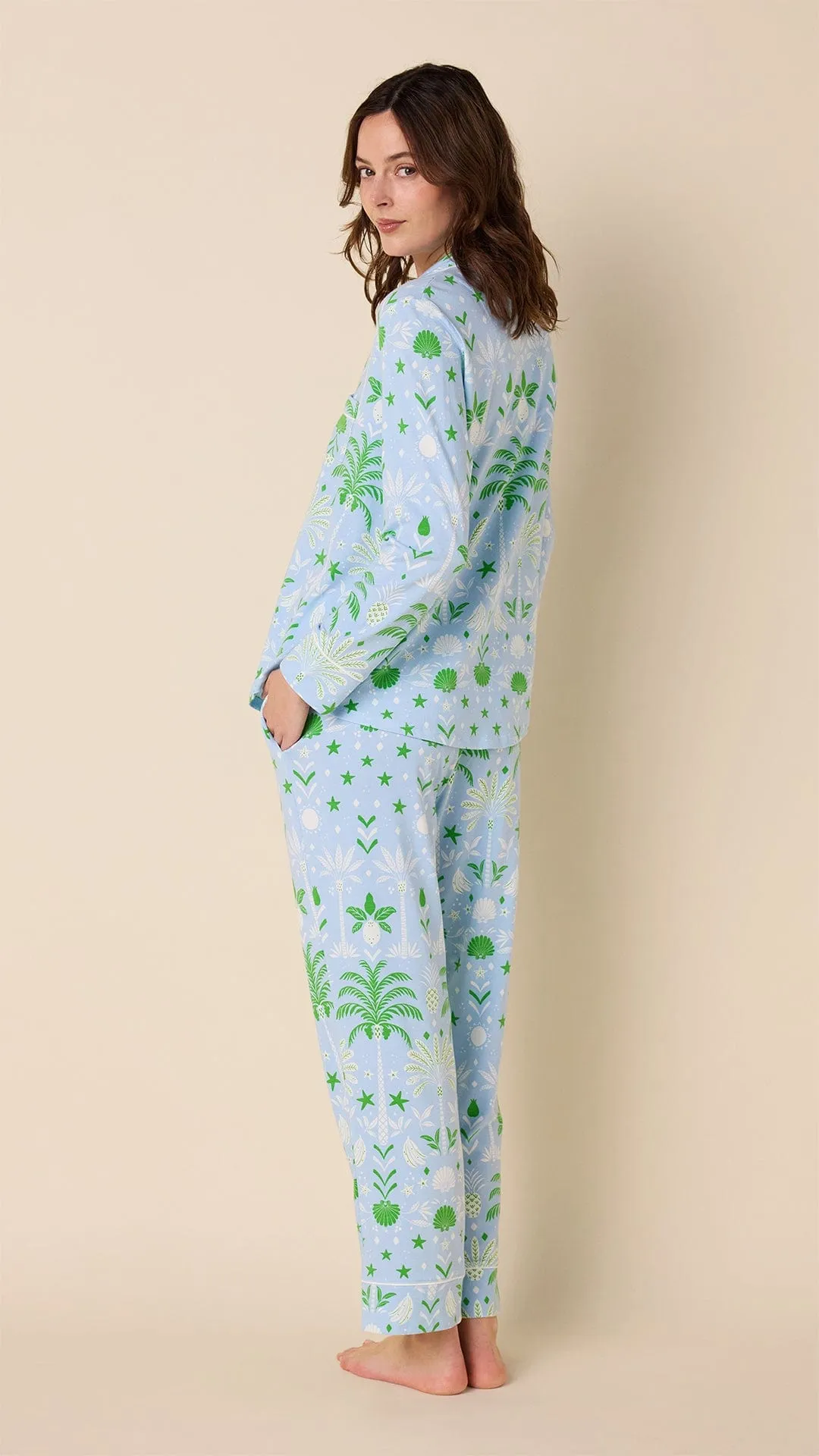 Tropicana Palm Pima Knit Pajama sold by the cat's pajamas product image thumbnail 3