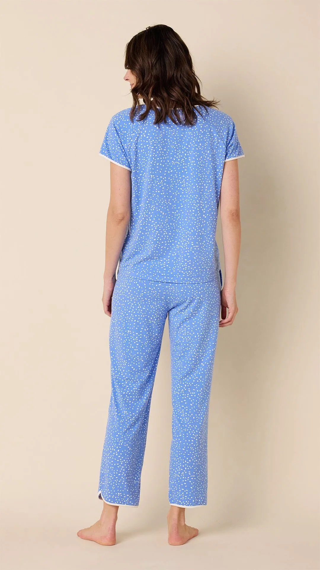 Confetti Dot Pima Knit Short-Sleeved Simple Set - Provence sold by the cat's pajamas product image thumbnail 3