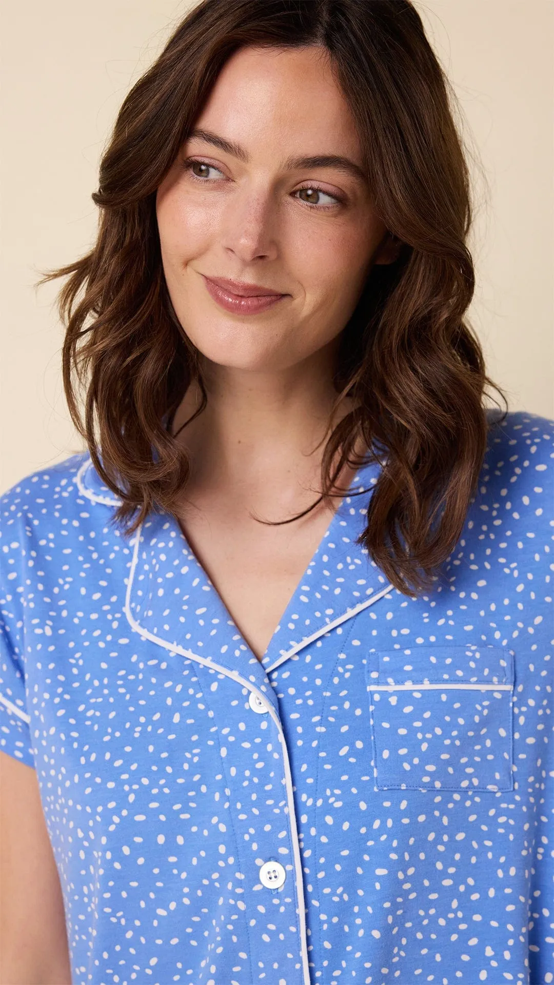 Confetti Dot Pima Knit Capri Set - Provence sold by the cat's pajamas product image thumbnail 2