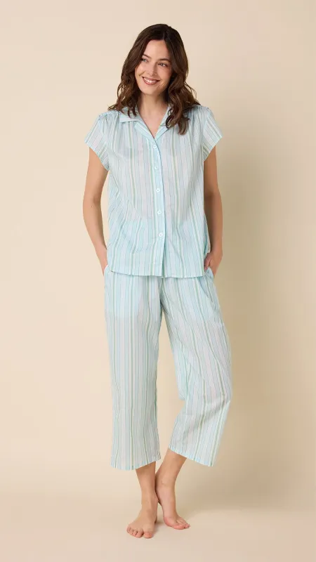 Nantucket Stripe Stripe Voile Capri sold by the cat's pajamas