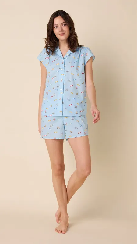 Positano Luxe Pima Short Set sold by the cat's pajamas