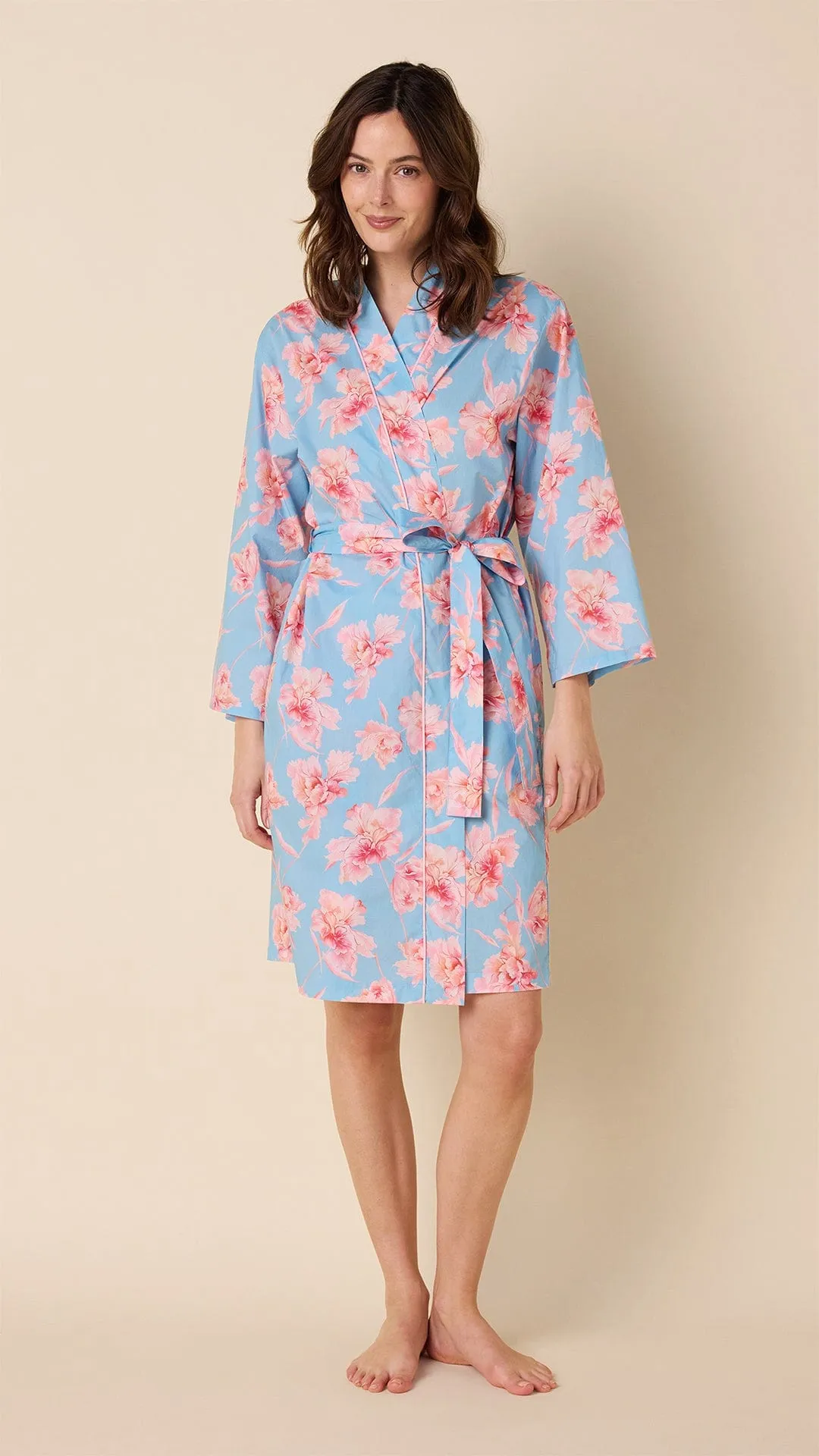 Celeste Luxe Pima Kimono Robe sold by the cat's pajamas