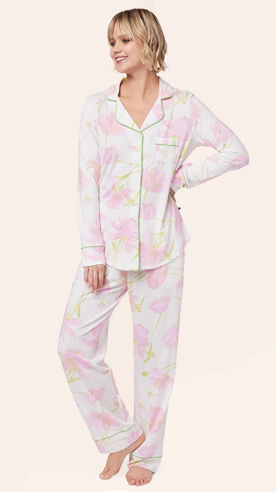 Emma Rose Pima Knit Pajama sold by the cat's pajamas