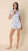 Queen Bee Pima Knit Short Set - Blue sold by the cat's pajamas