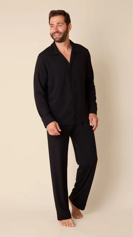Classic Men's Pima Knit Pajama Set - Midnight sold by the cat's pajamas