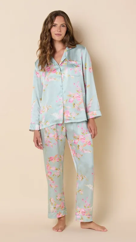 Moonlit Garden Silk Pajama sold by the cat's pajamas
