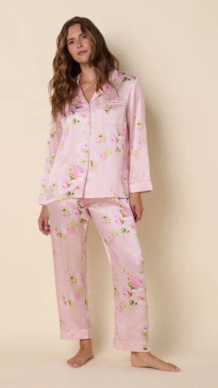 Eden Rose Silk Pajama - Pink sold by the cat's pajamas