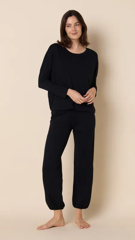 Classic Pima Knit Pullover Set - Midnight sold by the cat's pajamas