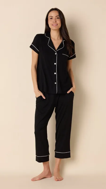 Classic Pima Knit Capri - Midnight sold by the cat's pajamas