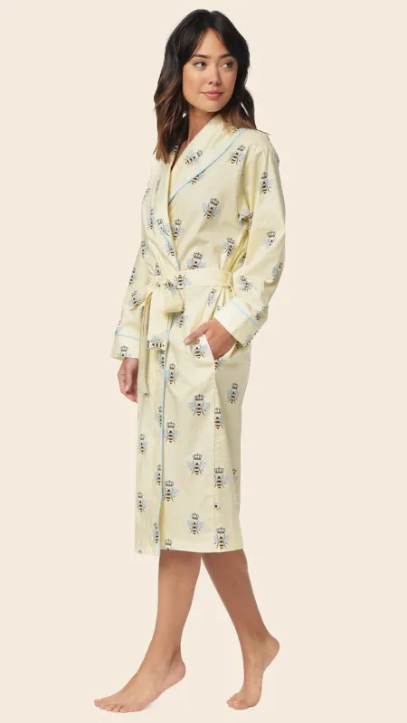 Queen Bee Luxe Pima Shawl Collar Robe - Honey sold by the cat's pajamas