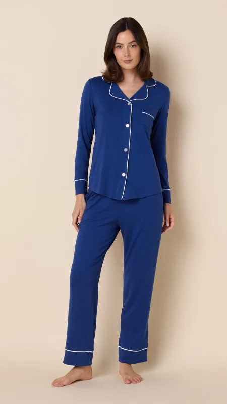 Classic Pima Knit Pajama - Marine Blue sold by the cat's pajamas