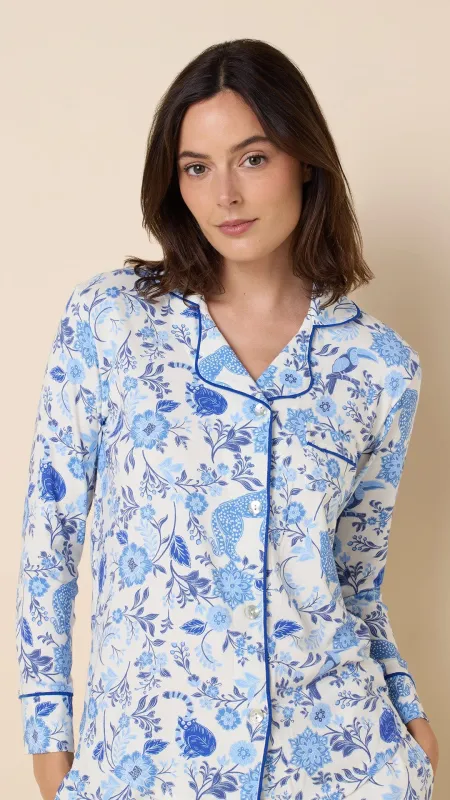 Savannah Soirée Pima Knit Long-Sleeved Pajama sold by the cat's pajamas
