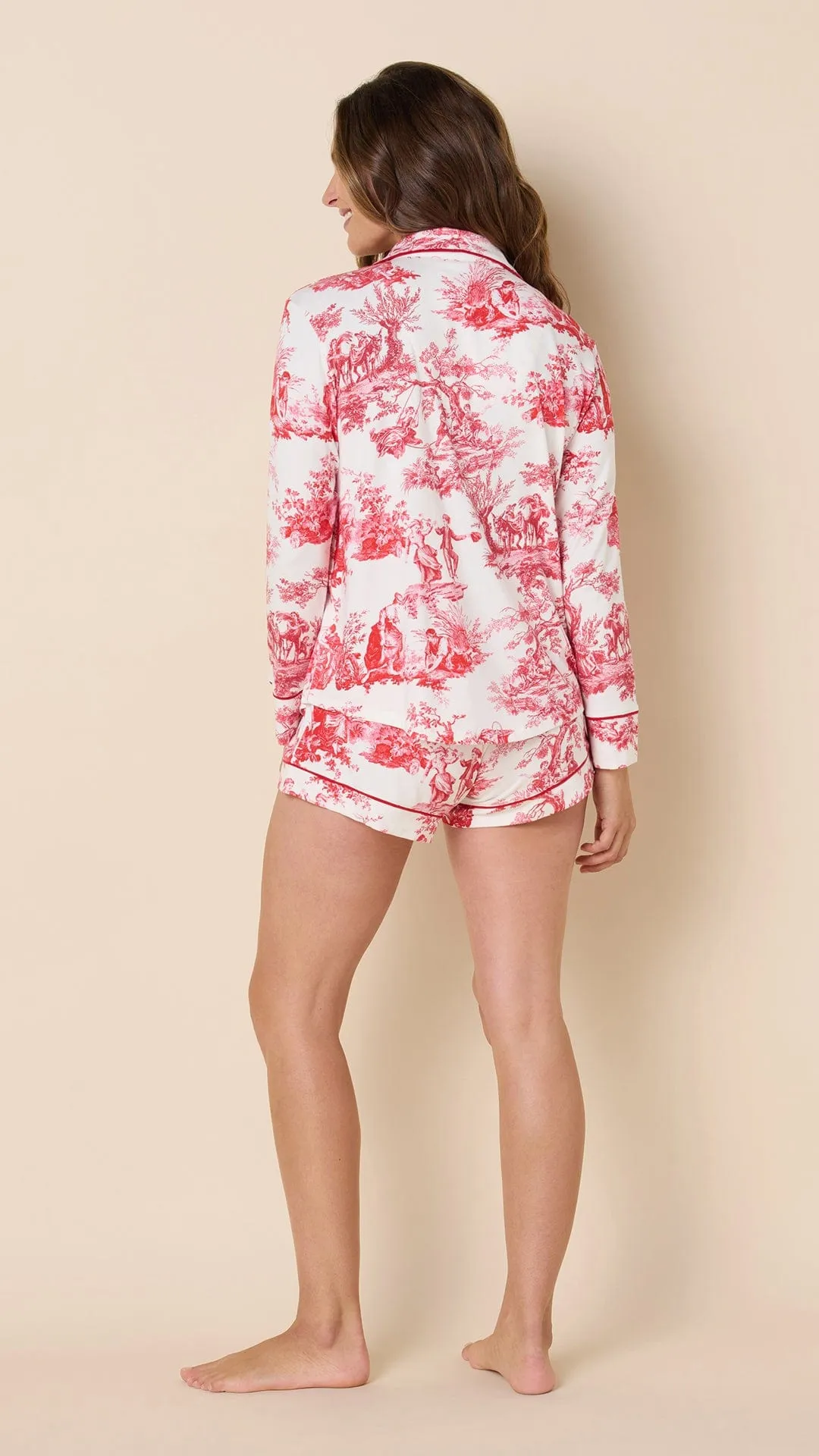 Idle Hours Pima Knit Long-Sleeved Short Set sold by the cat's pajamas product image thumbnail 3