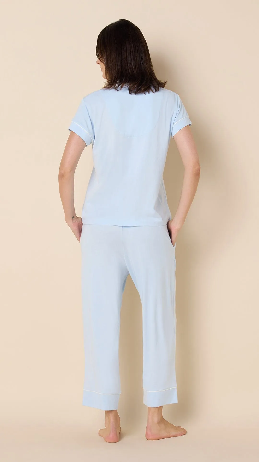 Classic Pima Knit Capri - Powder Blue sold by the cat's pajamas product image thumbnail 5