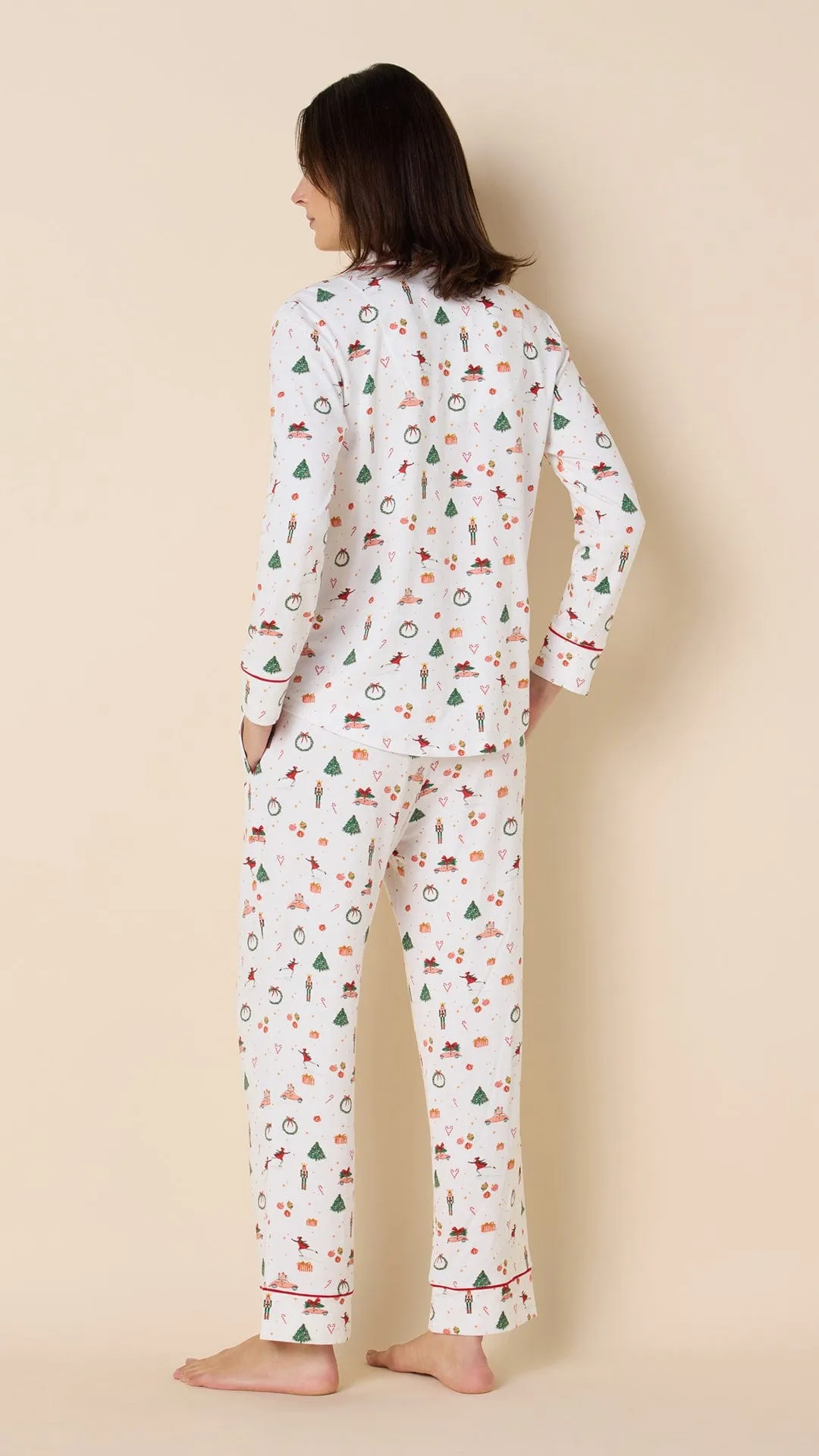 A Vintage Christmas Pima Knit Long-Sleeved Pajama sold by the cat's pajamas product image thumbnail 3